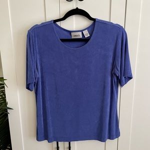 Chico’s Travelers Indigo T-Shirt Size 2 or Size M
